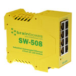 Brainboxes SW-508 8 Port Industrial DIN Rail Gigabit Switch