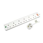 Scan 2m 6 Gang Extension Lead w/ Surge Protection