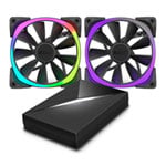 NZXT 140mm Aer RGB Premium Digital LED PWM Fans 140mm With Hue Controller Bundle Pack
