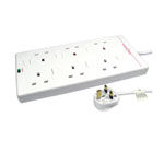 Scan 5m 6 Gang Extension Lead w/ Surge Protection - White