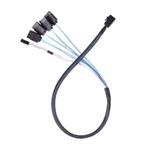 Silverstone 60cm SST-CPS05-RE 12Gb MiniSAS HD SFF-8643 to SATA 7pin+ Sideband cable