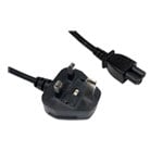 StarTech.com 1m Mains Plug UK to C15 Clover Leaf Power Cable/Connector - Black