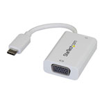 StarTech USB-C to VGA Video Adapter with USB Power Delivery - 1920 x 1200 - White