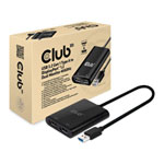Club 3D SenseVision USB Type-A to DisplayPort 1.2 Dual Monitor UHD 4K Adapter