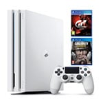 1TB Sony White PS4 Pro 4K Console + CoD WWII + Gran Turismo Games