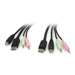 Startec KVM Switch Cable USB DP Audio & Microphone - 1.8m