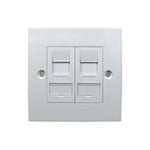 Scan CAT6a Single Gang Dual Port Facplate Tool Less