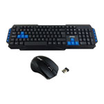 Xclio WS-880R Wireless Gaming Keyboard and 3 Button Mouse 2.4GHz with Nano USB Black Blue/Black