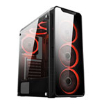 CIT Blaze Gaming Case With 6 x Single Ring Red Fans