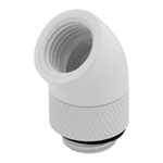 Corsair Hydro X XF White Brass G1/4" 45° Rotary Adapter Fitting - Twin Pack