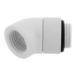Corsair Hydro X XF White Brass G1/4" 45° Rotary Adapter Fitting - Twin Pack