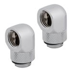 CORSAIR Hydro X XF Chrome Brass G1/4" 90° Rotary Adapter Fitting - Twin Pack