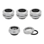 CORSAIR Hydro X XF Chrome Brass 14mm G1/4" Hardline Compression Fittings - Four Pack