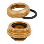 CORSAIR Hydro X XF Gold Brass 14mm G1/4" Hardline Compression Fittings - Four Pack