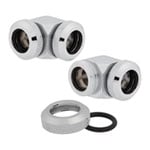CORSAIR Hydro X XF Chrome Brass 12mm Hardline 90° Compression Fittings - Twin Pack
