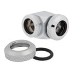 CORSAIR Hydro X XF Chrome Brass 12mm Hardline 90° Compression Fittings - Twin Pack