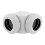 CORSAIR Hydro X XF White Brass 12mm Hardline 90° Compression Fittings - Twin Pack