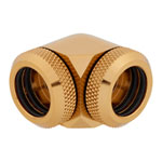 Corsair Hydro X XF Gold Brass 14mm Hardline 90° Compression Fittings - Twin Pack
