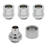 CORSAIR Hydro X XF Chrome Brass 10/13mm G1/4" Softline Compression Fittings - Four Pa