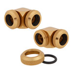 CORSAIR Hydro X XF Gold Brass 12mm Hardline 90° Compression Fittings - Twin Pack