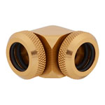 CORSAIR Hydro X XF Gold Brass 12mm Hardline 90° Compression Fittings - Twin Pack