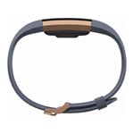 FitBit Limited Edition Charge 2,  22K Rose Gold Fitness Wristband GPS Medium Blue/Grey