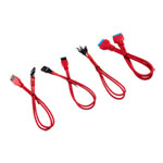 CORSAIR 30cm Red Premium Braided Sleeved Front Panel Extension Kit