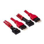 CORSAIR 30cm Red Premium Braided Sleeved Front Panel Extension Kit
