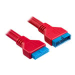 CORSAIR 30cm Red Premium Braided Sleeved Front Panel Extension Kit