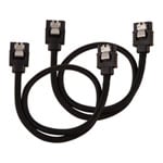 CORSAIR 30cm Black Premium Braided Sleeved SATA Data Cable
