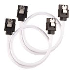 CORSAIR 30cm White Premium Braided Sleeved SATA Data Cable