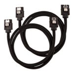 CORSAIR 60cm Black Premium Braided Sleeved SATA Data Cable