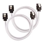 CORSAIR 60cm White Premium Braided Sleeved SATA Data Cable