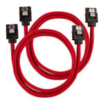 CORSAIR 60cm Red Premium Braided Sleeved SATA Data Cable