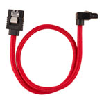 Corsair 30cm Red Premium Braided Sleeved 90° SATA Data Cable