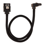 Corsair 30cm Black Premium Braided Sleeved 90° SATA Data Cable
