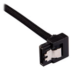 Corsair 30cm Black Premium Braided Sleeved 90° SATA Data Cable
