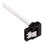 CORSAIR 30cm White Premium Braided Sleeved 90° SATA Data Cable