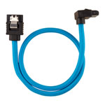 Corsair 30cm Blue Premium Braided Sleeved 90° SATA Data Cable