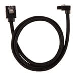 CORSAIR 60cm Black Premium Braided Sleeved 90° SATA Data Cable