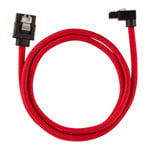 CORSAIR 60cm Red Premium Braided Sleeved 90° SATA Data Cable