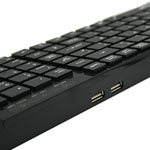 Xclio Slim Spill Resistant Quiet Multimedia Keyboard with 2 Port USB Hub