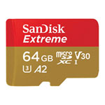 SanDisk Extreme 64GB A2 V30 Performance microSDXC Memory Card