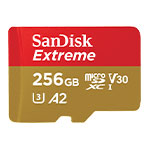 SanDisk Extreme 256GB Performance A2 V30 microSDXC SD Card