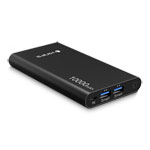 Kinps Power Bank, 10000mAh, 2 USB Ports Fast Charge - Black