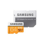Samsung EVO 64GB 4K Ready MicroSDXC Memory Card UHS-I U3 with SD Adaptor