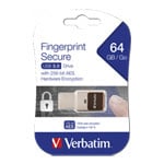 Verbatim 64GB Fingerprint Secure USB3.0 Nano Drive with 256-BIT AES Hardware Encription