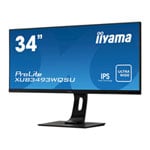 Iiyama 34" Ultrawide QHD IPS FreeSync Monitor Height/Tilt/Swivel Adjustable