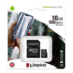 Kingston Canvas Select Plus 16GB UHS-I Micro SD Memory Card + SD Adapter