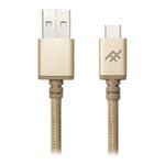 iFrogz UniqueSync Braided USB A to C Charge & Sync Cable Fast 3.0A USB3.1 Gold 1m
